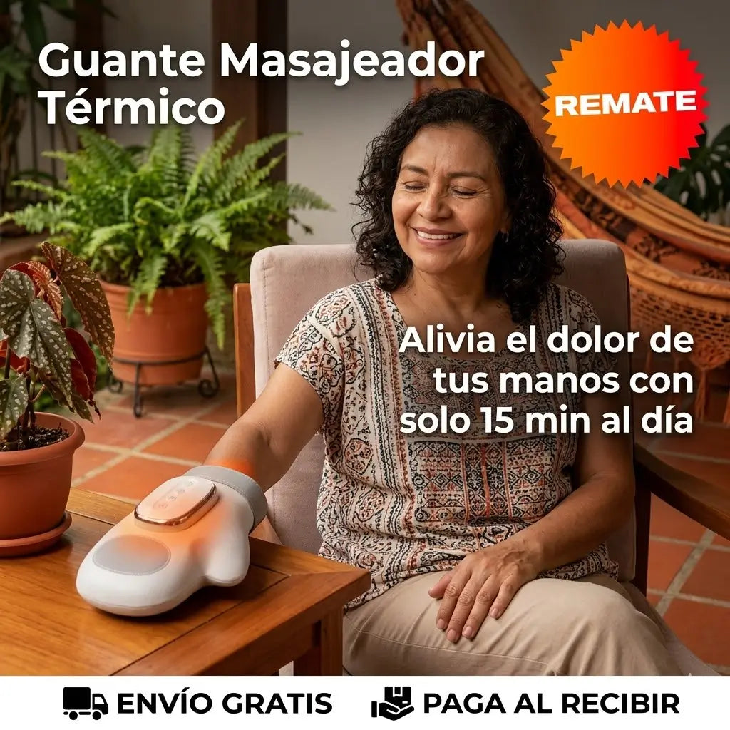 Guante Masajeador Termico- Libere sus Manos de la Tensión y Rigidez en Solo 15 Minutos al Día.