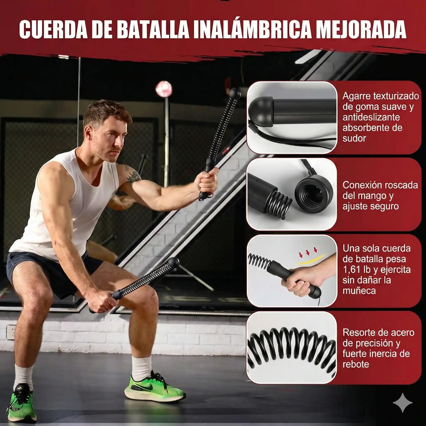 Cuerdas de Batalla  - Coleora Max Fit: El poder del CrossFit en cualquier rincón de tu casa