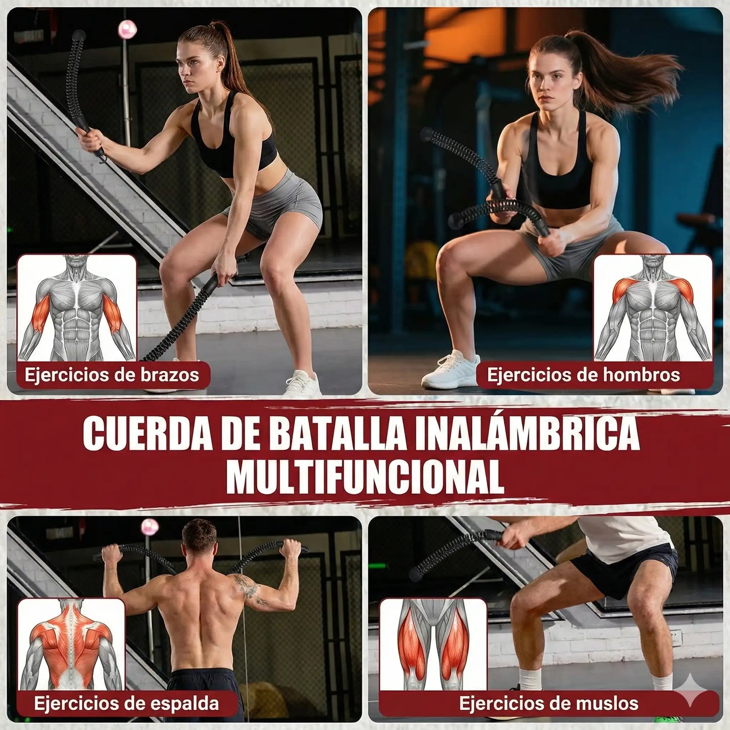 Cuerdas de Batalla  - Coleora Max Fit: El poder del CrossFit en cualquier rincón de tu casa