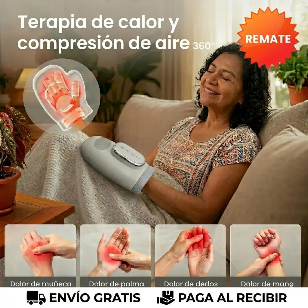 Guante Masajeador Termico- Libere sus Manos de la Tensión y Rigidez en Solo 15 Minutos al Día.